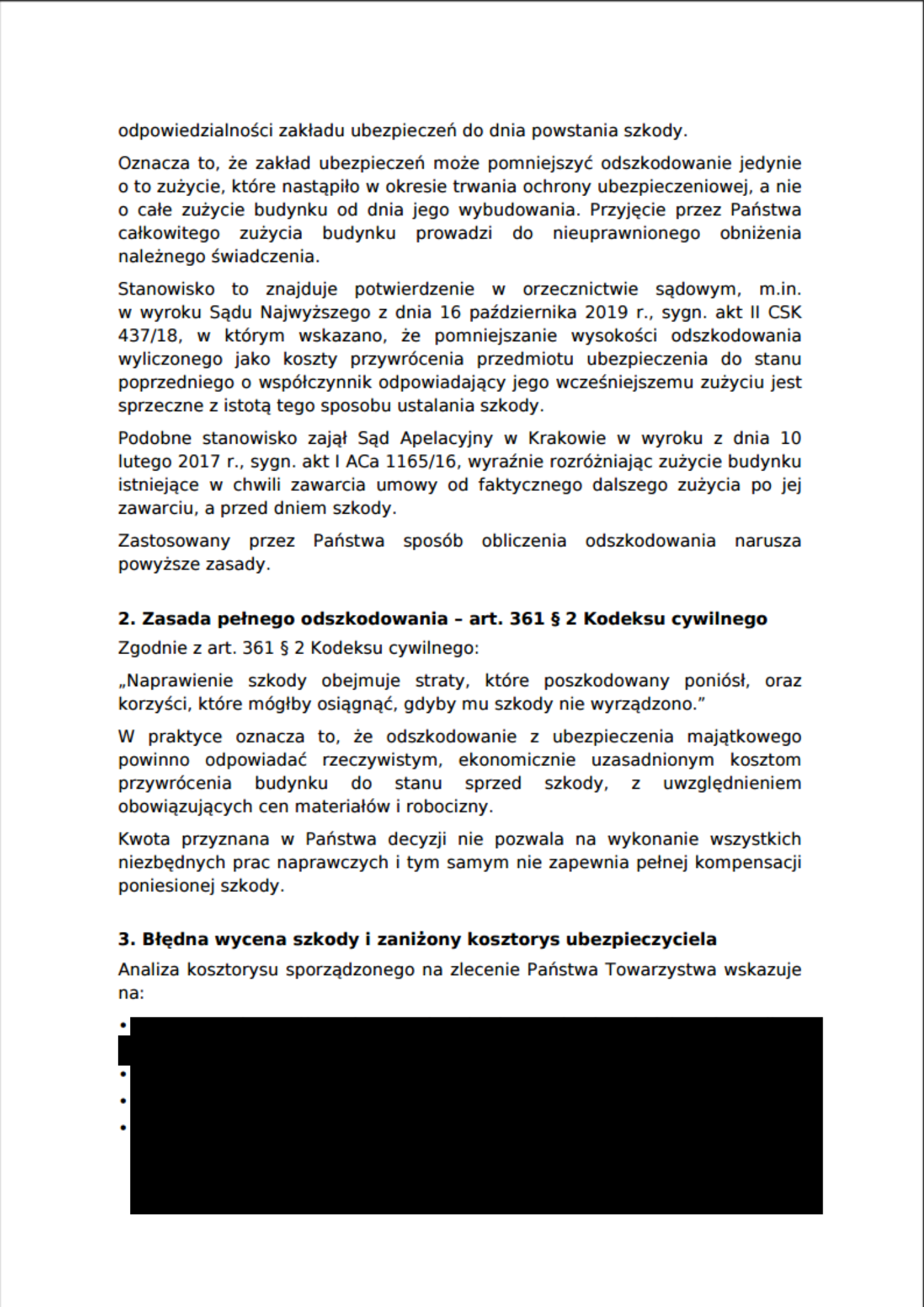 Fragment argumentacji w przykładowym Gotowym Odwołaniu OdwołAI.